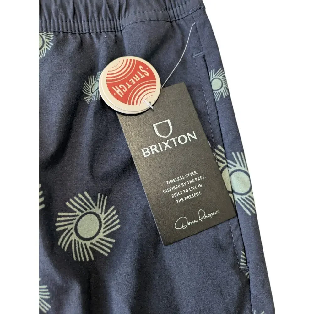 Brixton Voyage 18″ Washed Navy Blue Swim Trunks New Size Small Relaxed Fit